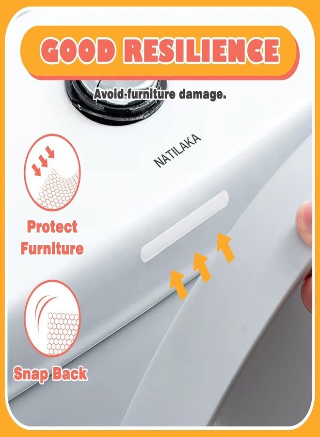 OLWICK شريط مطاطي واقي للكراسي من OLWICK® (لحماية الجدران)، واقيات أبواب الخزائن المنزلقة، وسادات مانعة للانزلاق للأسطح الزجاجية، شريط سيليكون ذاتي اللصق (عبوة من 10 قطع) شفاف - Image 5